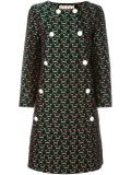 geometric jacquard coat
