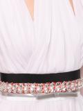 embellished waist pleated dress