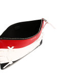 tri-colour woven clutch