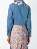 beaded patch denim jacket