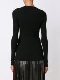 ribbed eyelet detail jumper