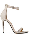 metallic ankle strap sandals