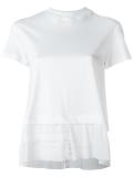 pleated sheer detailing T-shirt