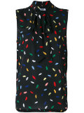 printed sleeveless blouse 
