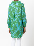 maze patterned sheer shirt