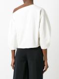 asymmetric neck cropped blouse 