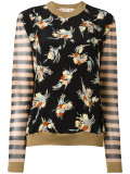 floral stripe pattern jumper