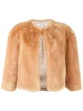 fur effect zipped jacket