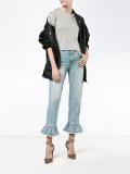 ruffle-trimmed cropped jeans