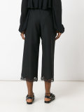 lace trim cropped trousers