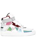 panelled hi-top sneakers