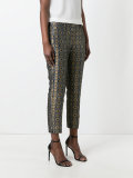 geometric pattern cropped trousers