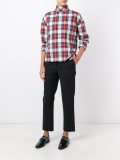 checked high neck shirt