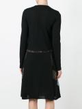 sheer lace panel knee length dress