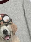 motorcycle dog print sweatshirt