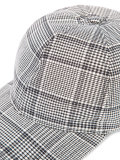 checked baseball cap