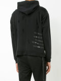 lateral stripes ripped hoody