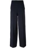 pleated straight trousers