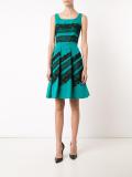 lace appliqué pleated dress