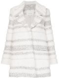 striped furred effect jacket