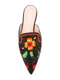 embroidered floral mules 