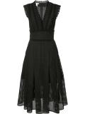 pleat trim flared dress