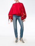 drawstring sleeve sweatshirt