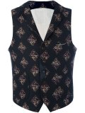 patterned front pocket waistcoat