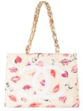 jumbo lip print shoulder bag