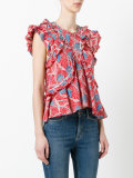 pattern frill blouse