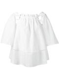 ruffled shift blouse