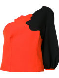 colour block one sleeve top