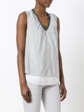pinstripe V-neck tank