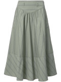 striped A-line skirt