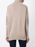 embellished elbow patch jumper