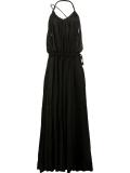 pleated maxi dress