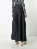 flared godet trousers