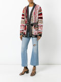 embellished intarsia-knit cardigan