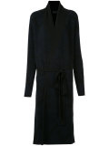 zig-zag print belted cardi-coat