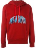'New York' exposed stitch hoodie