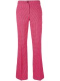front pleat flared trousers