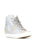 panelled hi-top sneakers