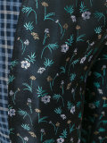 metallic floral print trousers