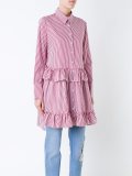 striped ruffle detail tunic top