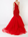 asymmetric neck gown 