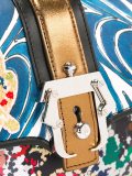 contrast print satchel bag