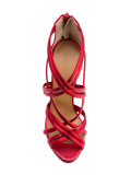 metallic strappy sandals