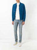 embroidered vintage effect slim straight jeans