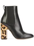 leopard heel boots