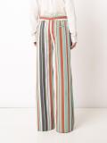 striped flared trousers